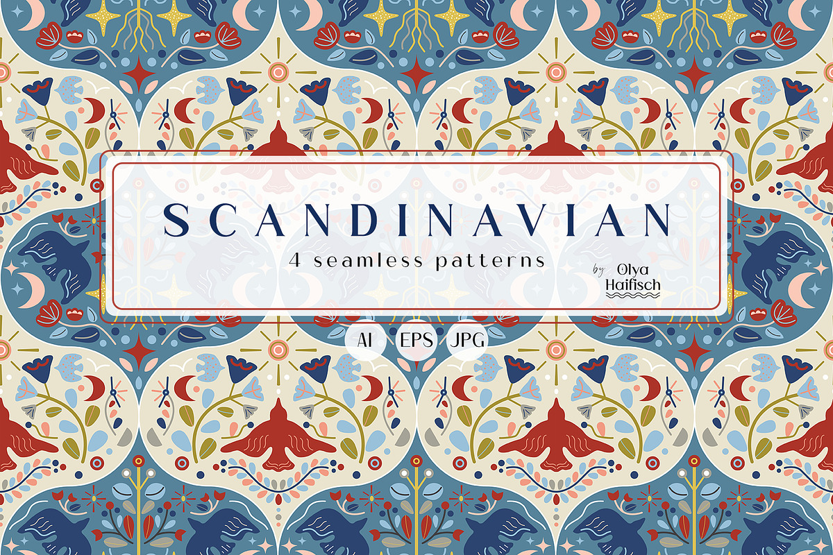 Scandinavian Seamless Pattern, a Pattern Graphic by Olya Haifisch (Photo 1 of 7)