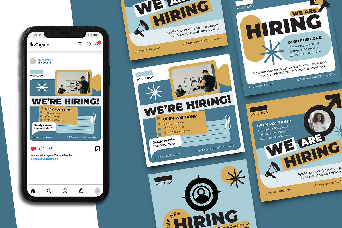 Hiring Instagram Post Template, a Social Media Template by Artnivora.Std