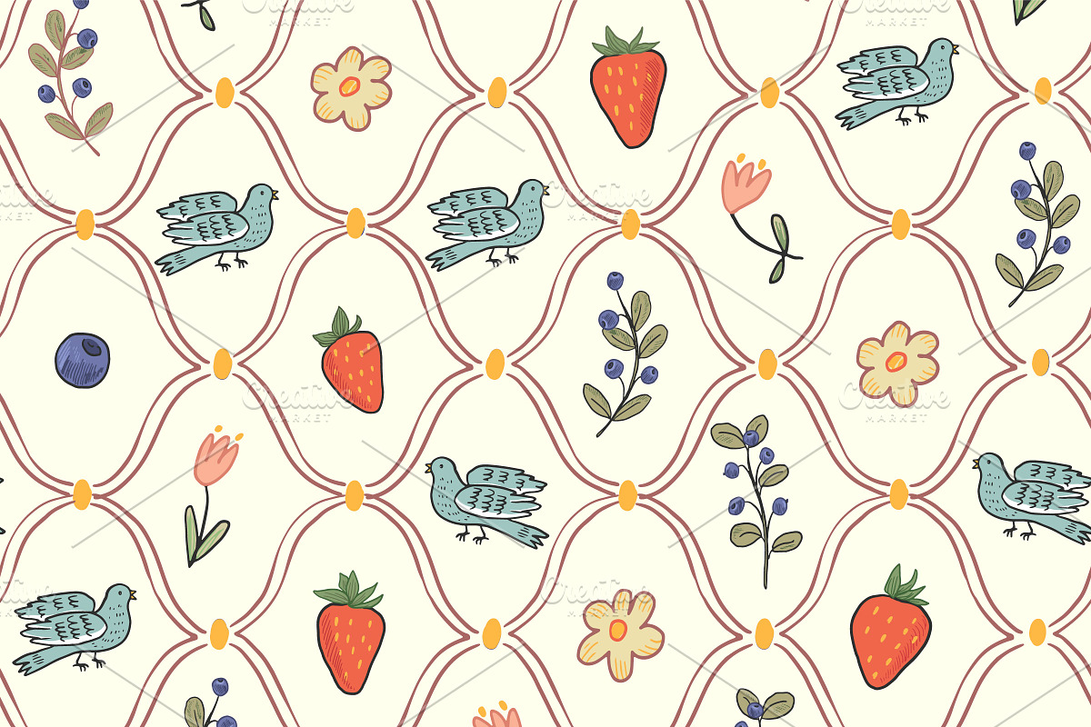 Flowers Birds Berries, a Pattern Graphic by GooseFrol (Photo 13 of 18)