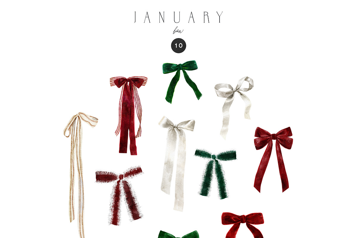 JANUARY Watercolor Winter Set, a Seasonal Illustration by Kaleriia (Photo 11 of 15)