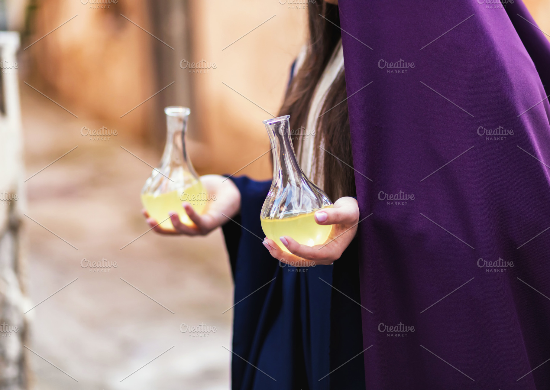 Traditional Ritual with Sacred Oils in Glass Flasks, a Holiday Photo by Antonio Gravante Market