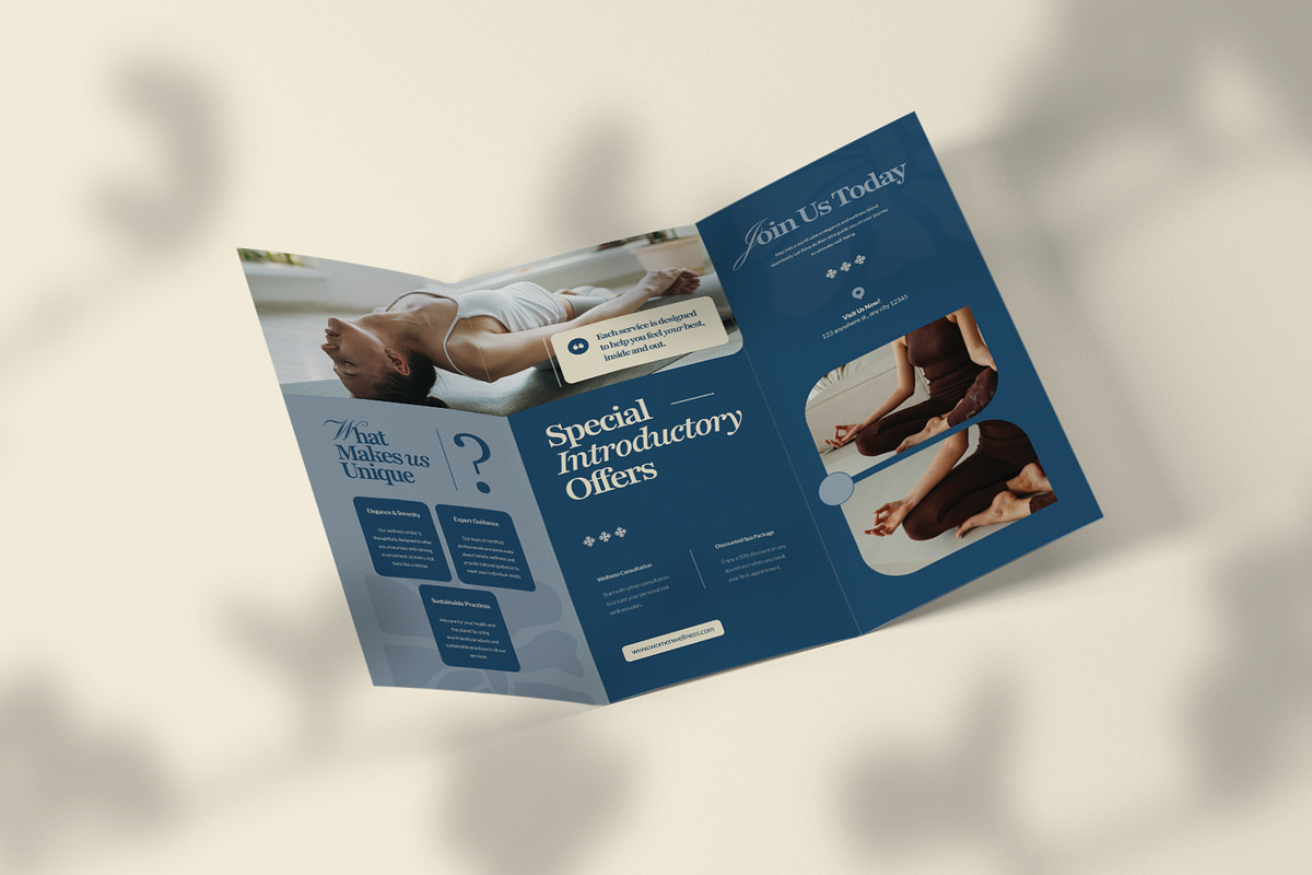 Elegant Wellness - Trifold Brochure, a Brochure Template by VUNIRA (Photo 3 of 3)
