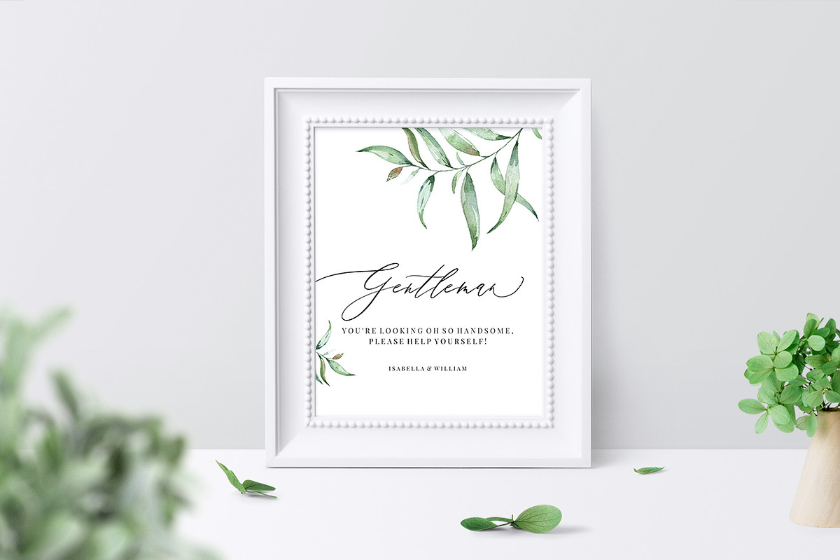 Wedding Bathroom Sign, Aurora, an Invitation Template by Alice Bluefox (Photo 2 of 7)