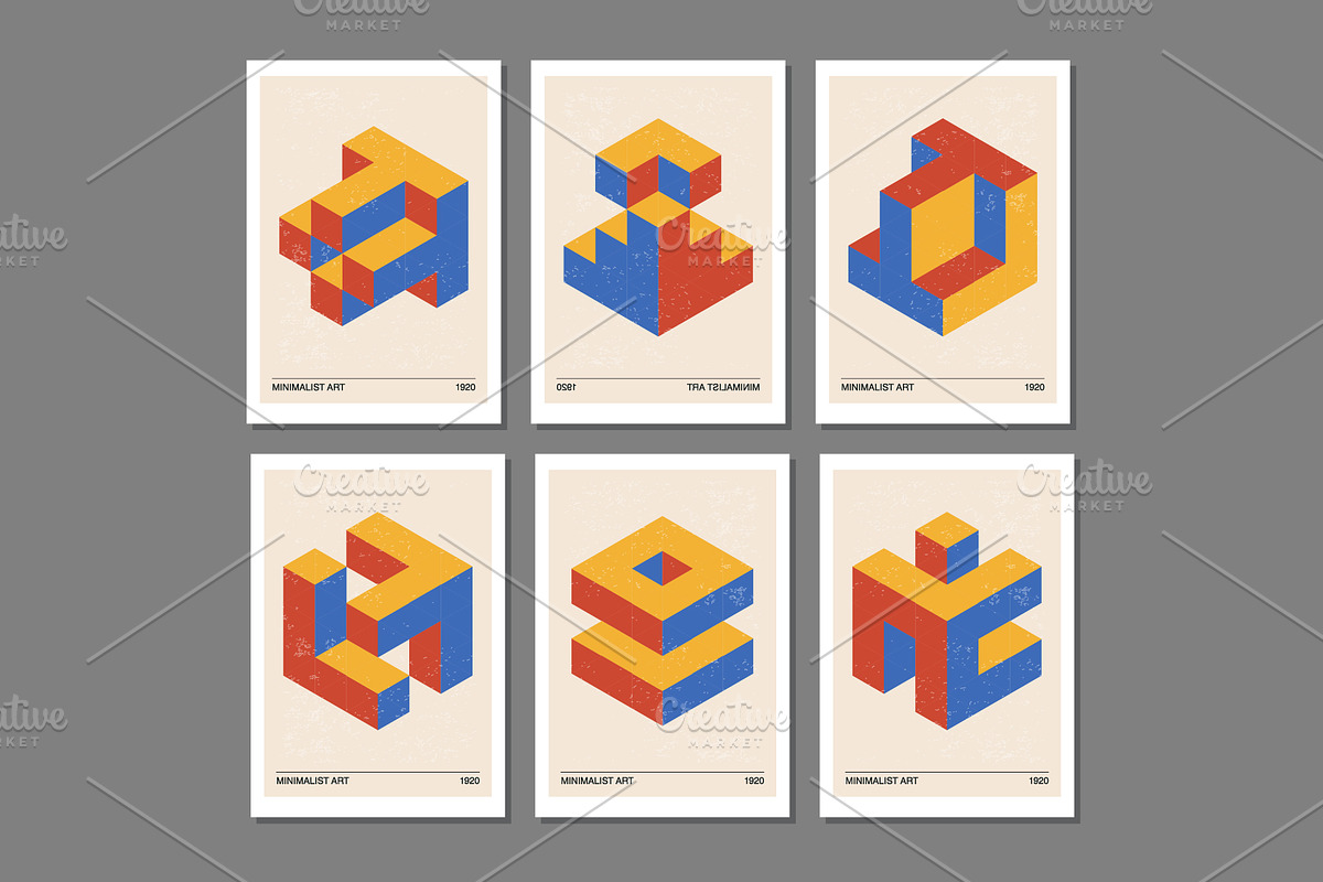 3D Geometry Printable Wall Art Set, a Background Graphic by C Design Studio (Photo 17 of 28)