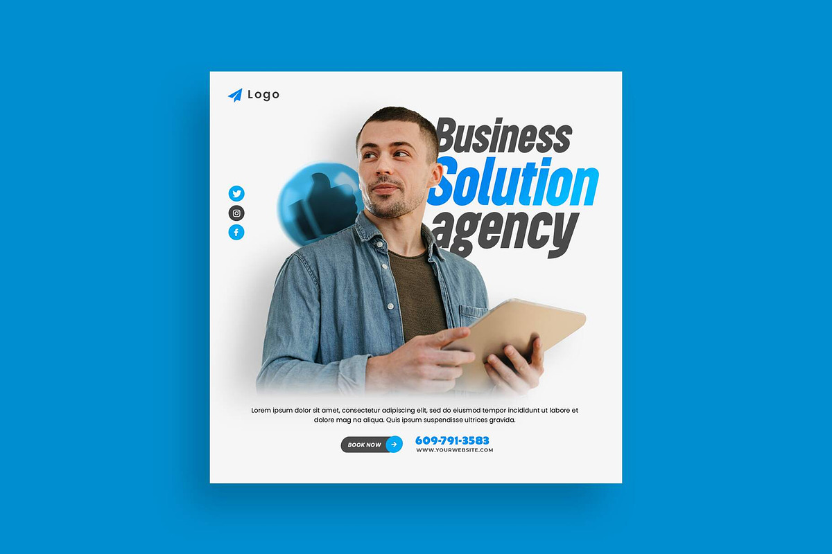 Marketing Agency Post Template, a Social Media Template by Saman Osama