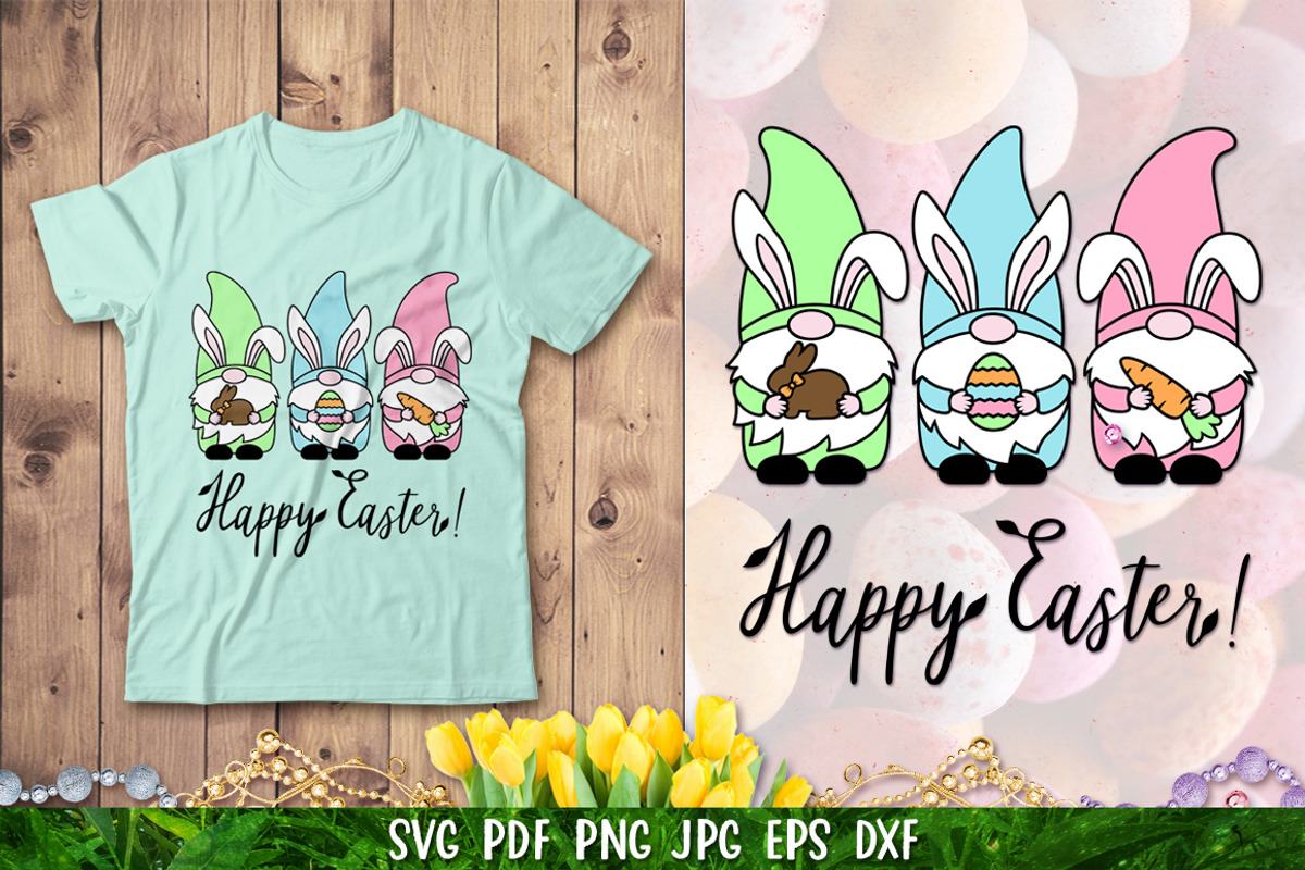 Easter Gnome Bunny Ears SVG, an Illustration by Digital_Craftyfox (Photo 1 of 6)