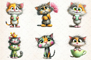 Watercolor Funny Cats Clipart, a Seasonal Illustration by Rose Art (Thumbnail 4 of 6)