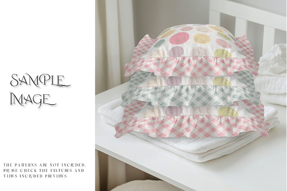 Stack of Ruffle Pillows Mockups, a Merchandise Mockup by mock-ups