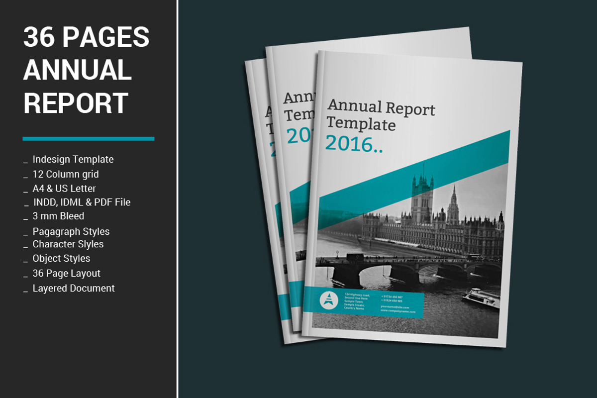 36 Pages Annual Report, a Brochure Template by alimran24 (Photo 1 of 8)