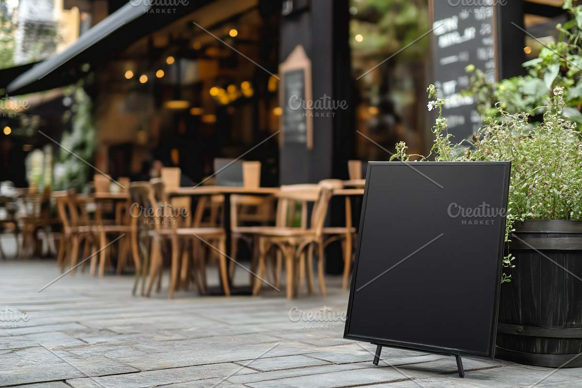 Outdoor Coffee Sign Mockup, a Templates & Theme by VetalStock