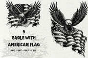 Patriotic Eagle Engraving Graphics, a Seasonal Illustration by DENIDigitalArtSudio (Thumbnail 1 of 6)