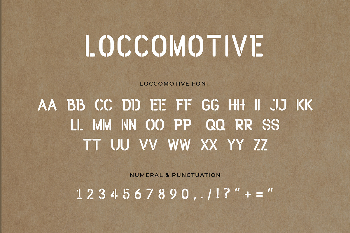 Loccomotive Stencil Font preview 5