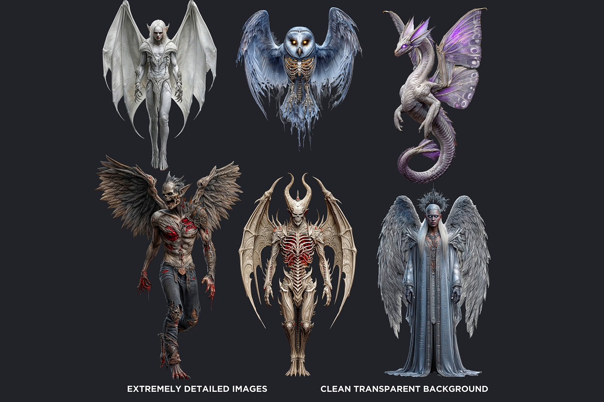 Nocturnal Winged Creatures Clipart, an Illustration by ThatsDesignArt (Photo 2 of 10)