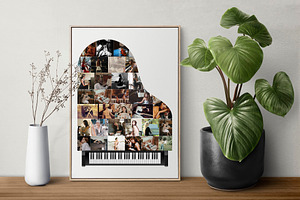 Piano Photo Collage,Musician Shape