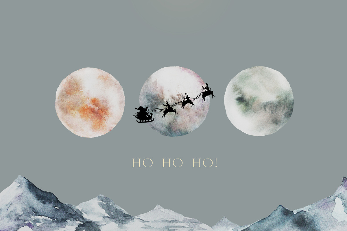 Winter Christmas Watercolor Card Set, a Decorative Illustration by WalaPalette (Photo 14 of 14)