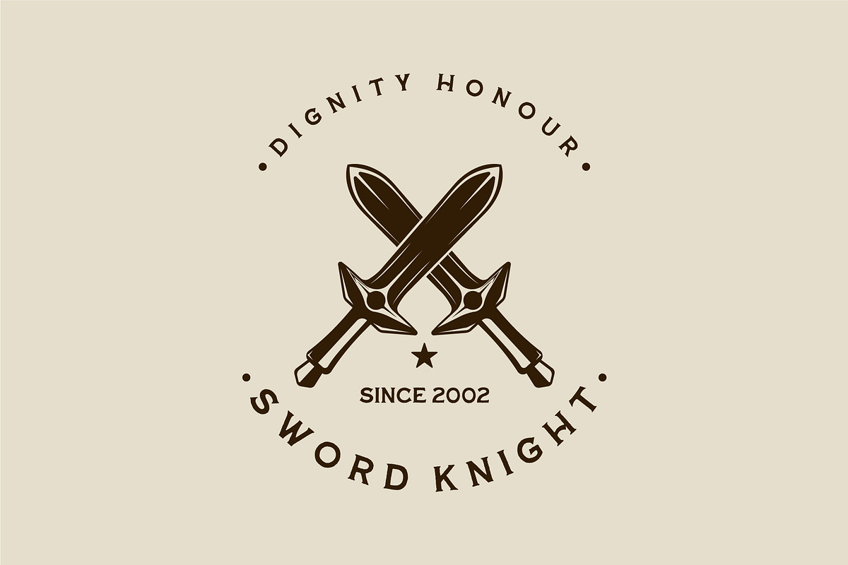 cross sword logo vintage vector, a Branding & Logo Template by zyxroun shop