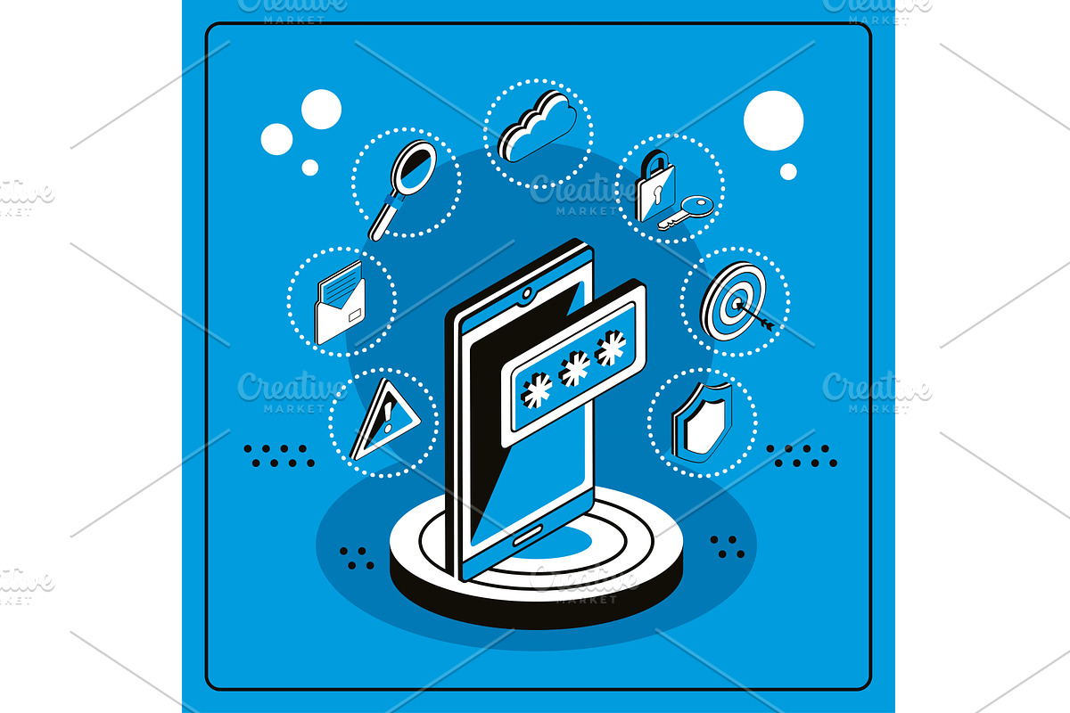 smartphone and cyber fraud, a Technology Illustration by studiogstock