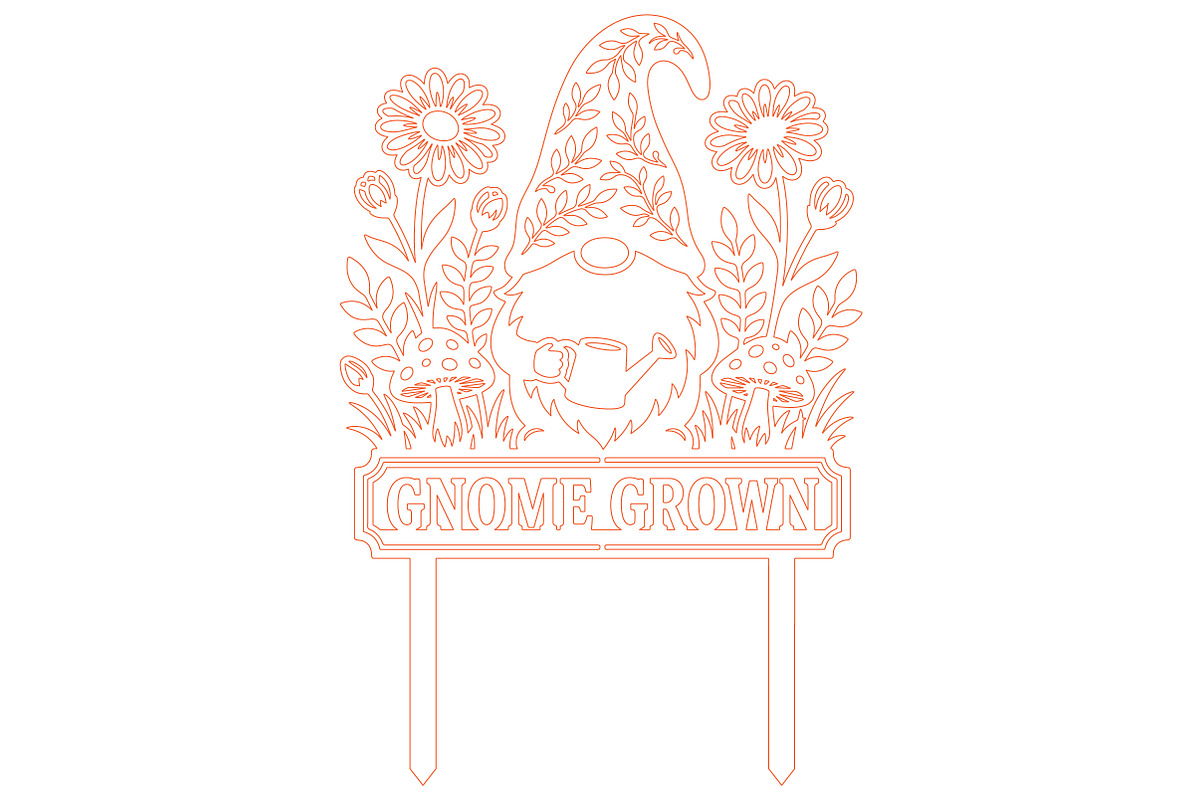 Garden Gnome Sign Laser Cut SVG, an Object Graphic by Rose Art (Photo 2 of 3)