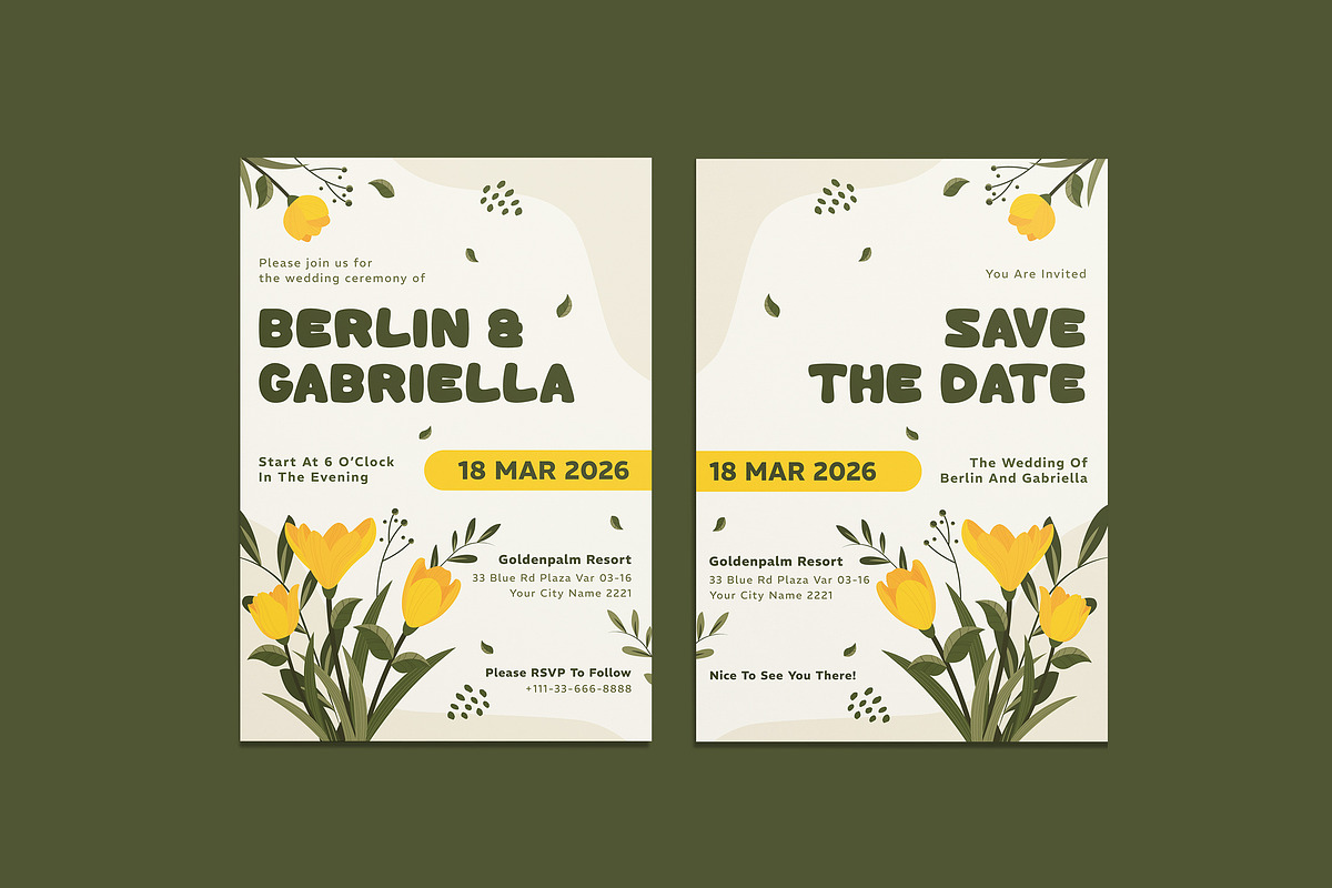Sofmanly Wedding Invitation Template, an Invitation Template by iDoodle Studio (Photo 1 of 4)