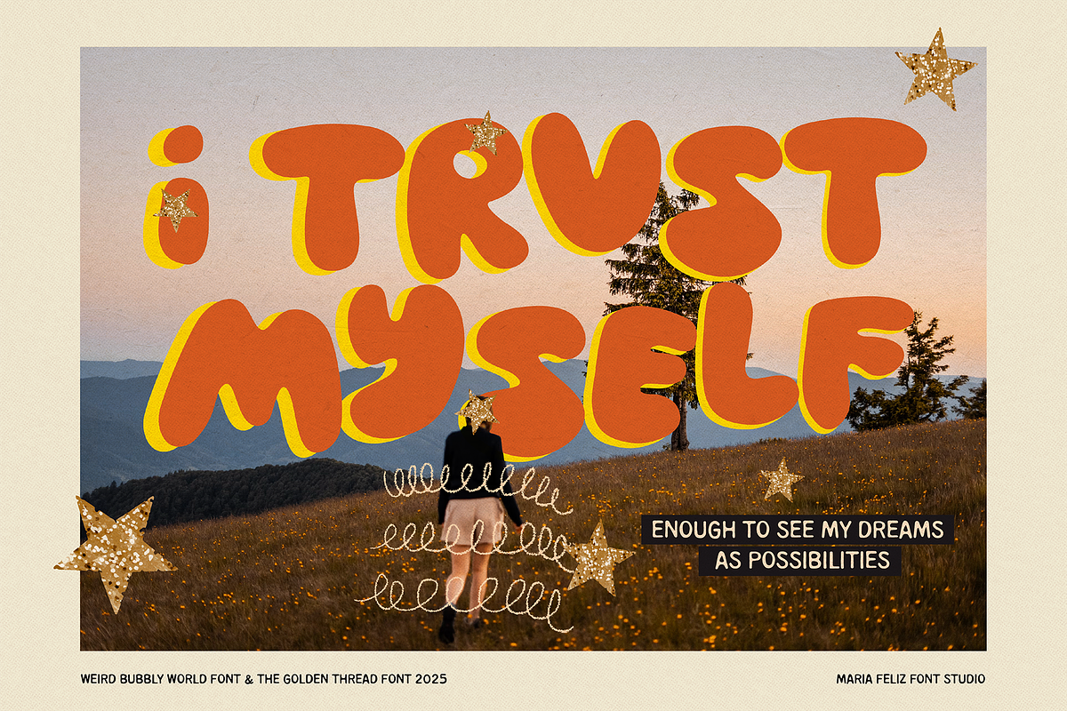 WEIRD BUBBLY WORLD | BUBBLY FONT, a Handwritten Font by Maria Feliz Fonts (Photo 7 of 9)
