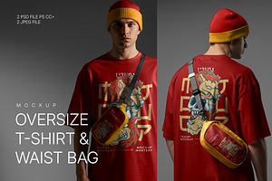 Oversized T-Shirt & Waist Mockup