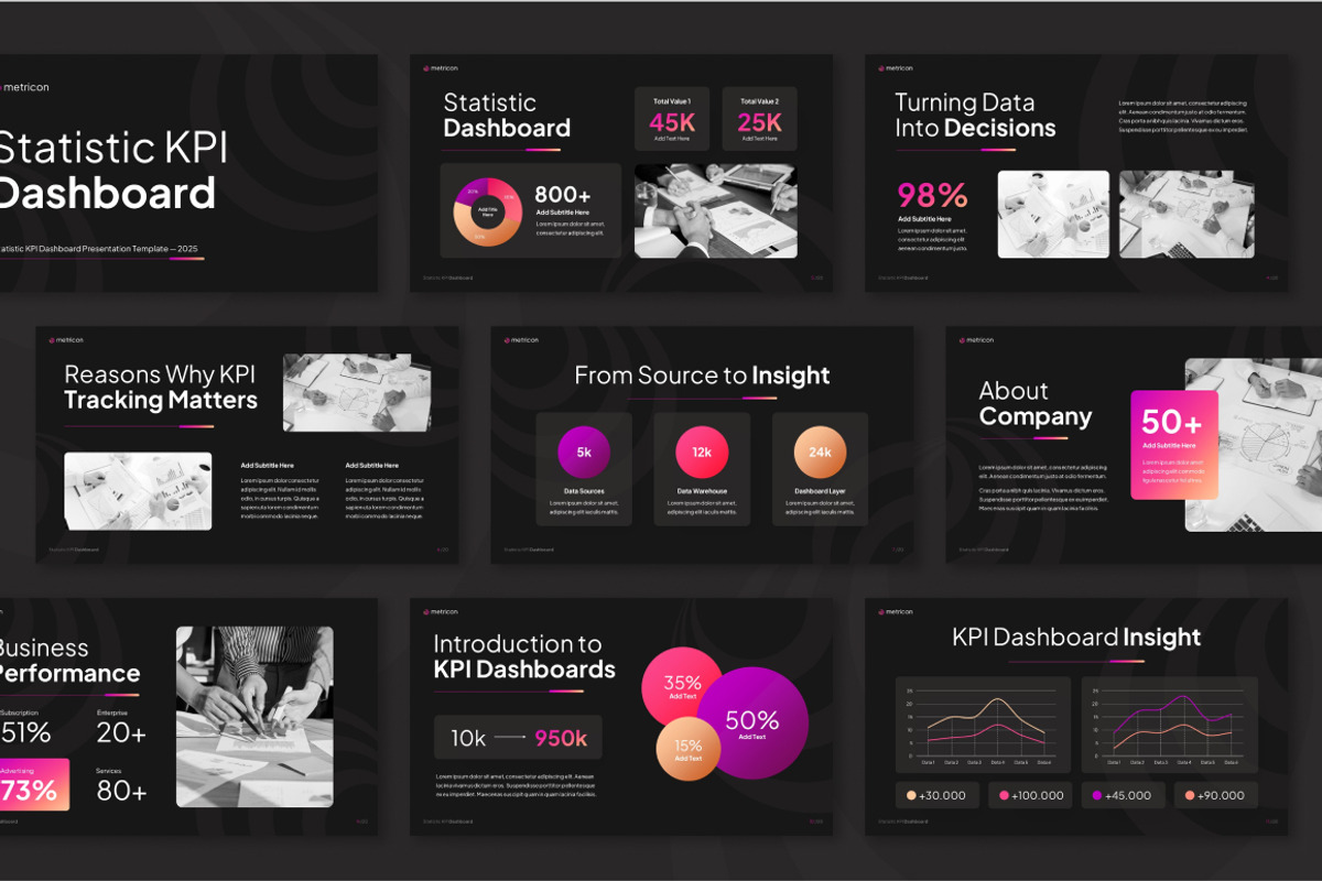 KPI Dashboard Google Slides, a Presentation Template by Loin Studio (Photo 3 of 4)