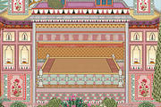 Mughal Miniature Palace Artwork, a Decorative Illustration by Mughal Wallpaper (Thumbnail 4 of 5)