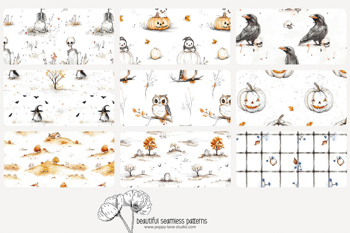 70 minimalist Halloween pattern, a Pattern Graphic by Poppy Lane Studio (Photo 7 of 10)