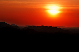 Sunset in mountains, a Photo by saiko3p