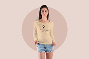 Long Sleeve Woman T-Shirt MockUp, a Shirt Mockup by PSD Market (Thumbnail 5 of 11)