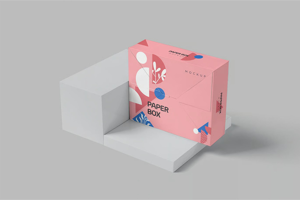 Wide Rectangular Paper Box Mockups, a Packaging Mockup by megostudi0 (Photo 6 of 7)