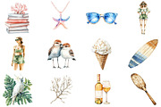 Watercolor Coastal Serenity Clipart, an Illustration by CitraGraphics (Thumbnail 4 of 5)