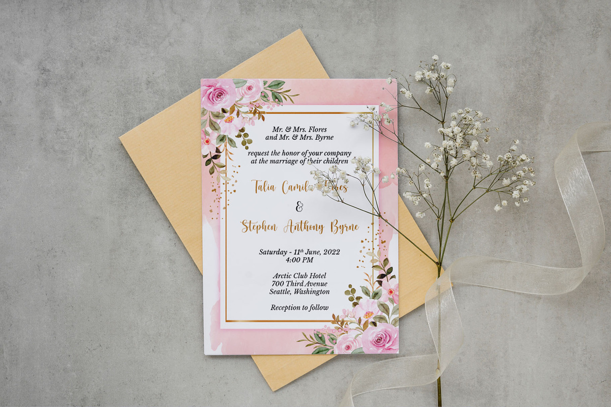 Floral Wedding Card, an Invitation Template by Visual Designs (Photo 1 of 3)
