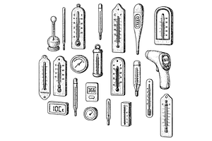 Thermometers Variety Collection Set, an Object Graphic by RT Studio