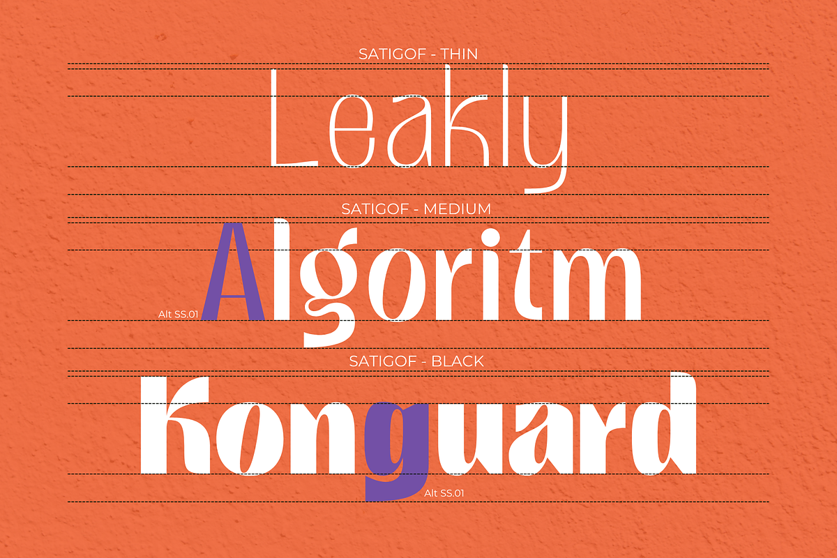Satigof - Display Family, a Sans Serif Font by Holyline Design (Photo 15 of 16)
