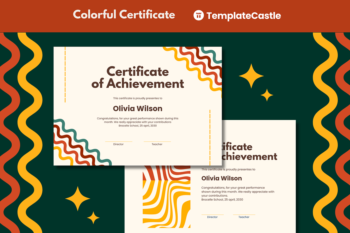 Certificate Canva Templates, a Design Template by TemplateCastleStore (Photo 1 of 4)