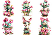 Whimsical Easter Cactus Clipart, an Illustration by Designking (Thumbnail 3 of 5)