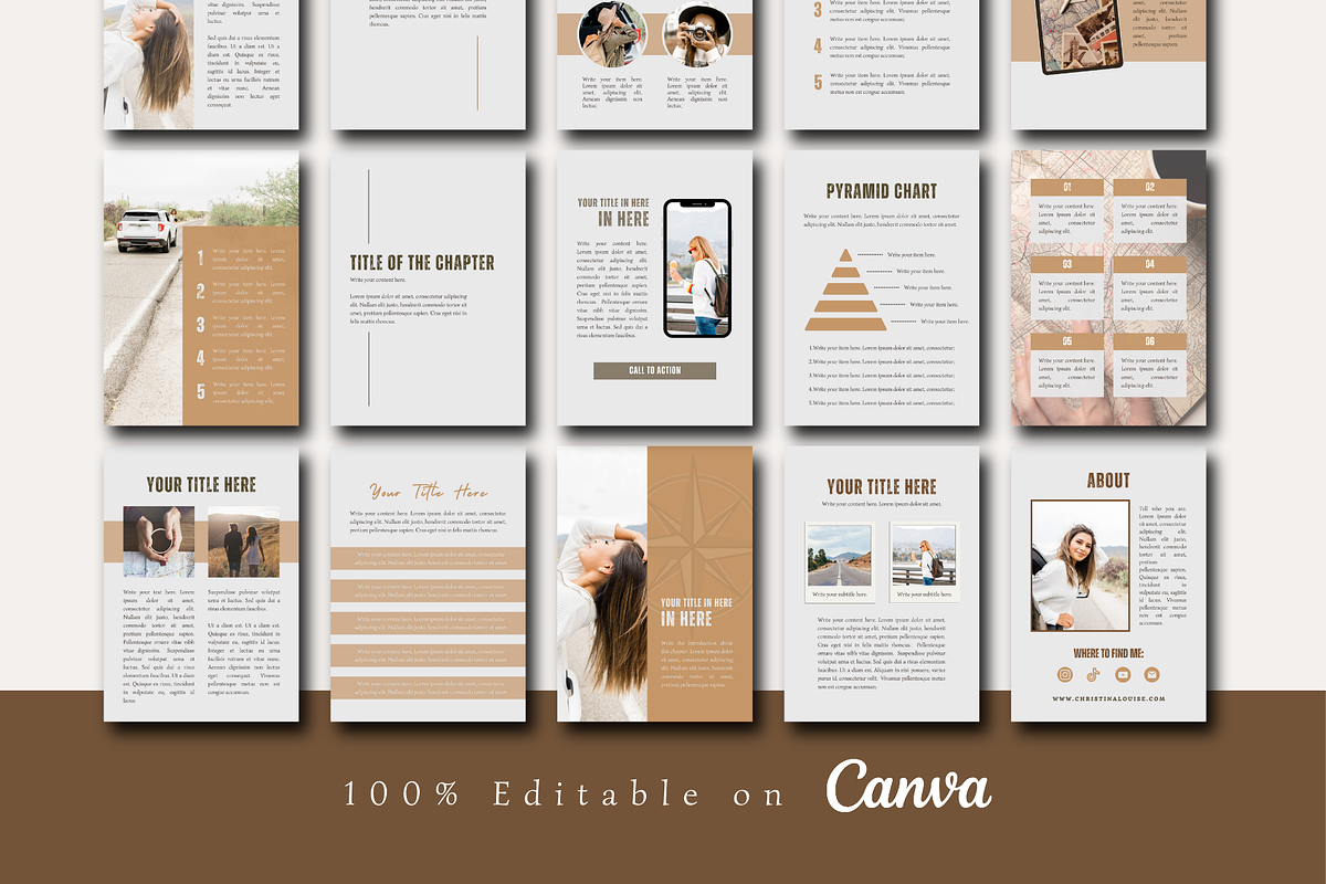 Latte Travel EBOOK CANVA TEMPLATE, a Magazine Template by The Little Lily Studio (Photo 3 of 5)