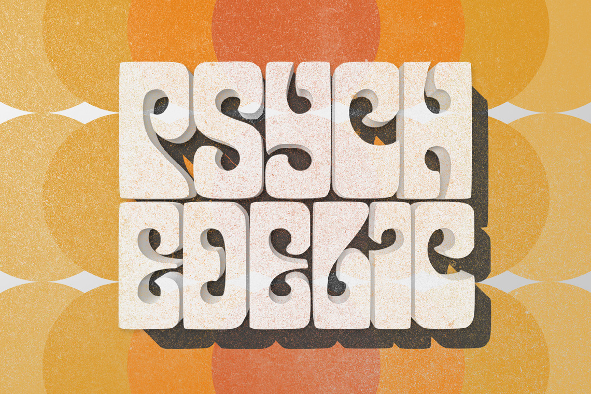 70s Text Effects for Photoshop, a Layer Style Add-On by Graphicdome (Photo 11 of 17)