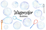 Bubbles watercolor clipart, a Background Graphic by GoodFairyClipArt (Thumbnail 1 of 2)