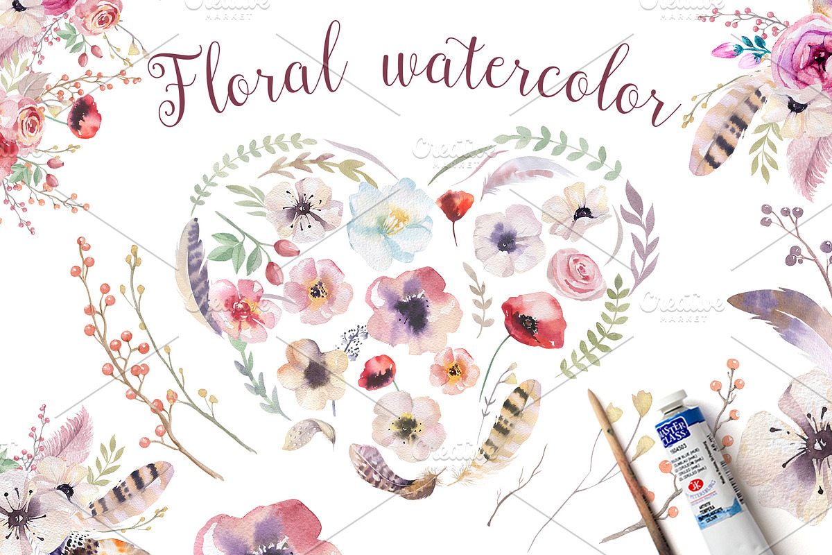 Tribe & Flower boho bundle, a Decorative Illustration by Peace ART (Photo 4 of 6)