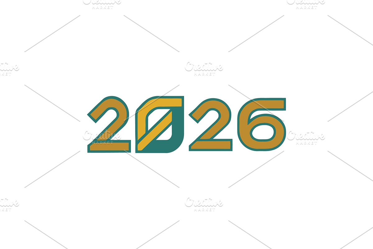 2026 Number Typography Vector Set, a Work Illustration by Vectorium Studio (Photo 6 of 20)