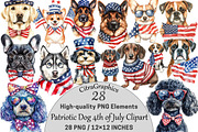 Patriotic Dog 4th of July Clipart, a Seasonal Illustration by CitraGraphics (Thumbnail 1 of 6)