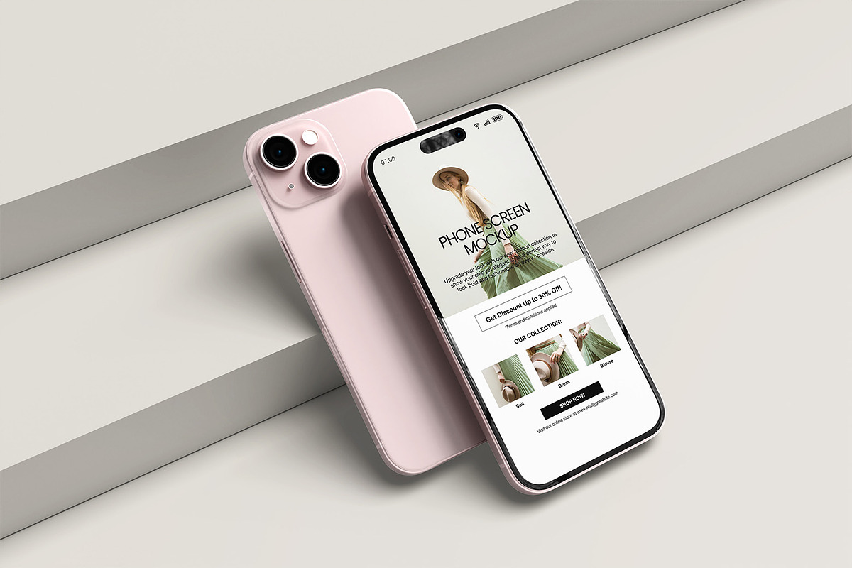 iPhone 15 Mockup, an iPhone Mockup by graphicsecond (Photo 4 of 5)