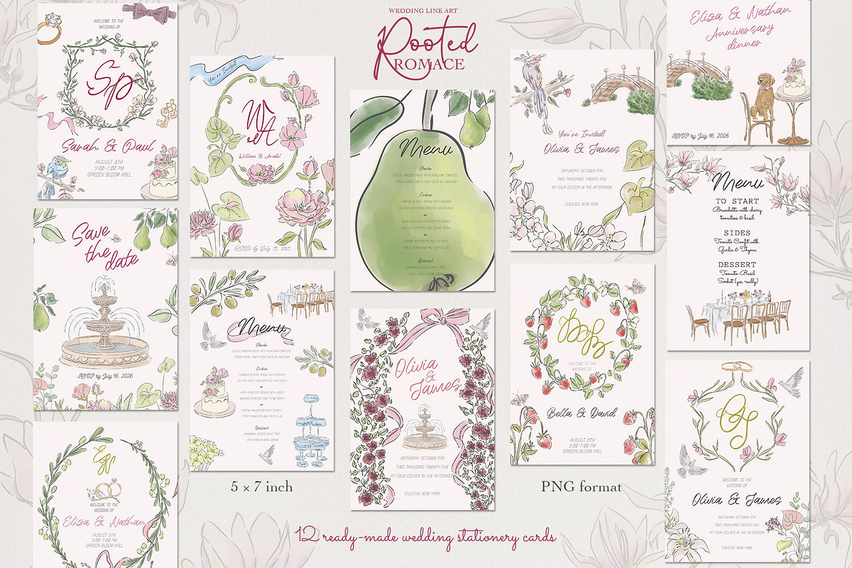 Rooted Romance. Wedding Line Art Kit, an Object Graphic by Mio Buono (Photo 14 of 16)