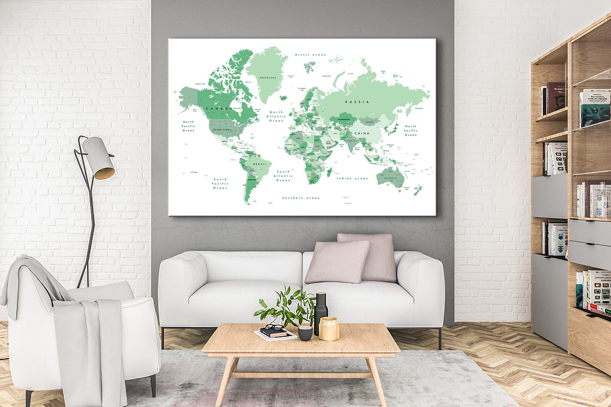 Detailed World Map 60x40 max - jpeg, an Illustration by Plums Pixel Love (Photo 3 of 12)