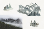 Mountains and forest clipart, an Object Illustration by ViolettaKh (Thumbnail 10 of 10)