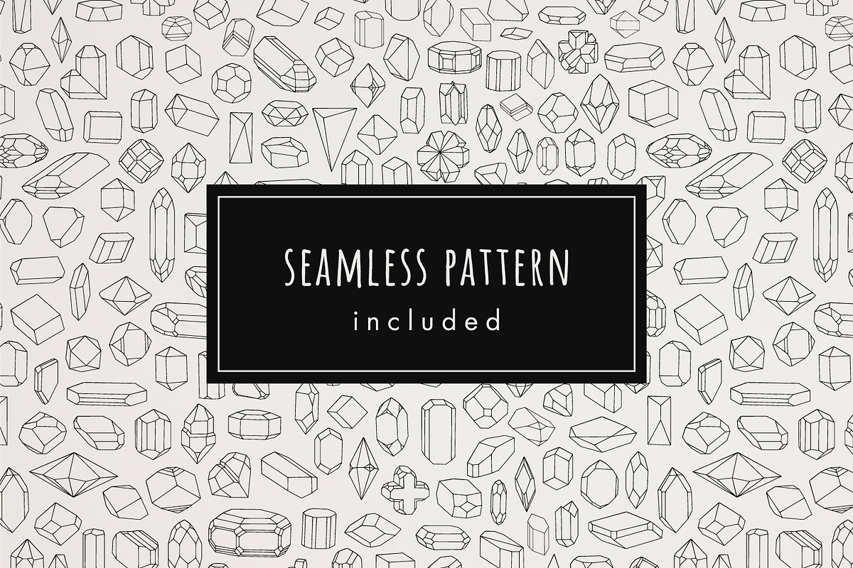 Hand Drawn Mineral Geometric Shapes, a Decorative Illustration by digiful (Photo 4 of 5)
