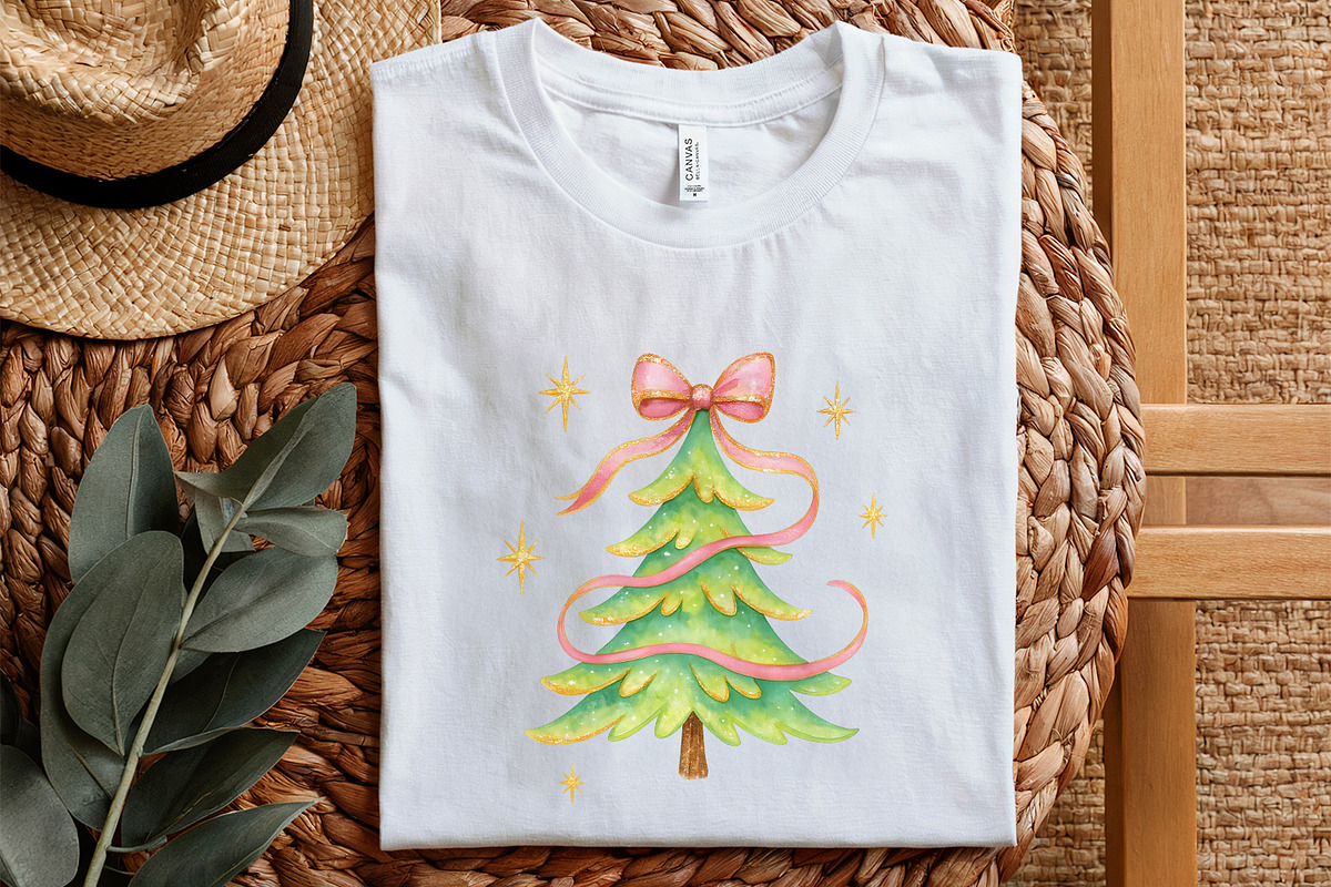 Watercolor Christmas Tree With Pink, an Illustration by SharpMarketplace (Photo 5 of 9)