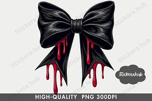 Black Gothic Halloween Coquette Bow
